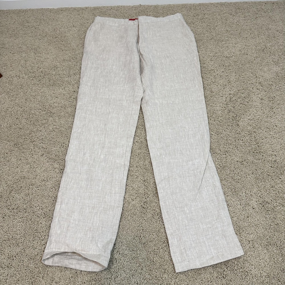 Zara Light Beige Linen-Blend Chinos